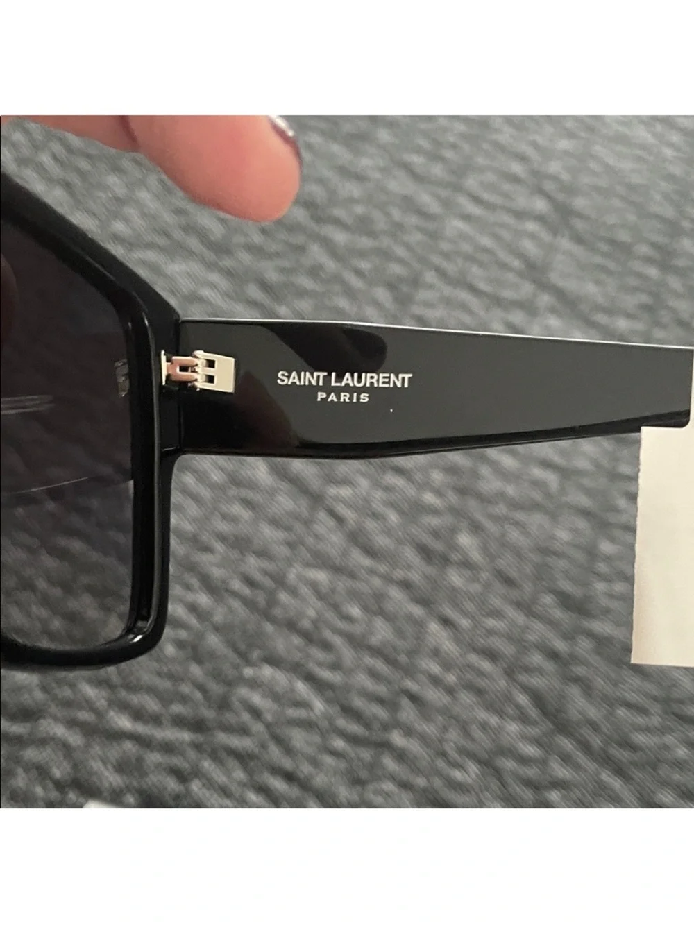 Saint Laurent Black Square Sunglasses with Gradient Gray Lenses